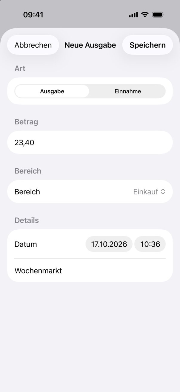 Neue Ausgabe erfassen